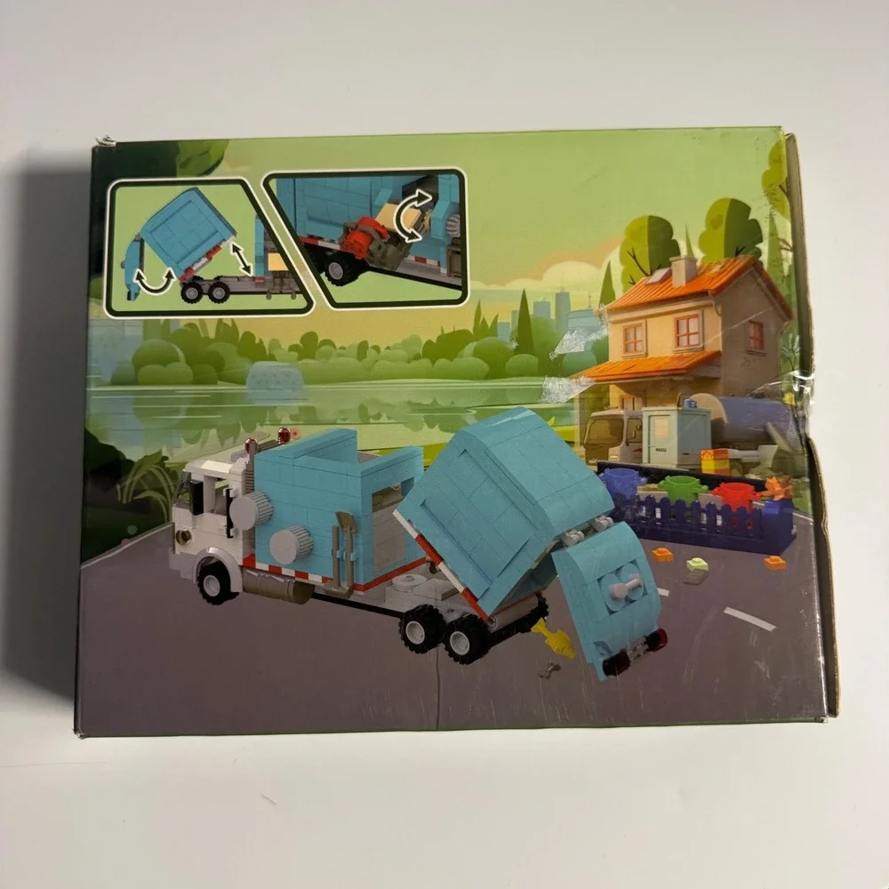 Tenhorses Automatic Garbage Truck Building Set 432 Pcs LC0012 Blue White Age 6+